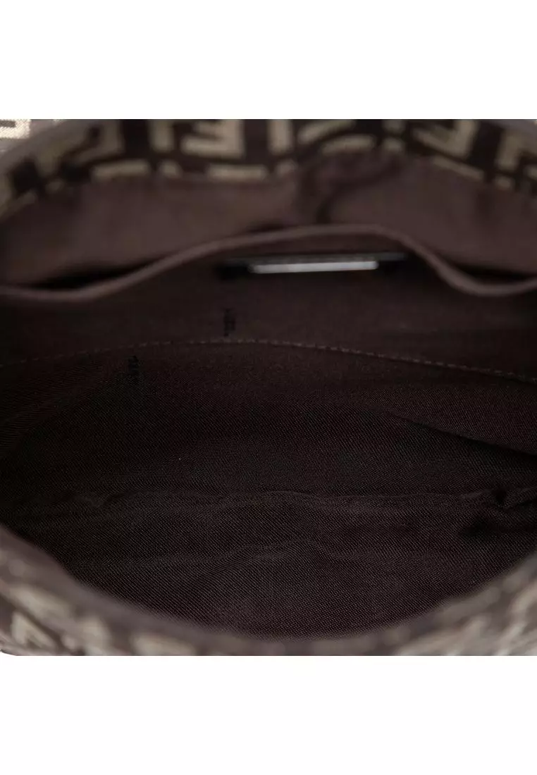 Pre-Loved Fendi Zucchino Canvas Flap Crossbody