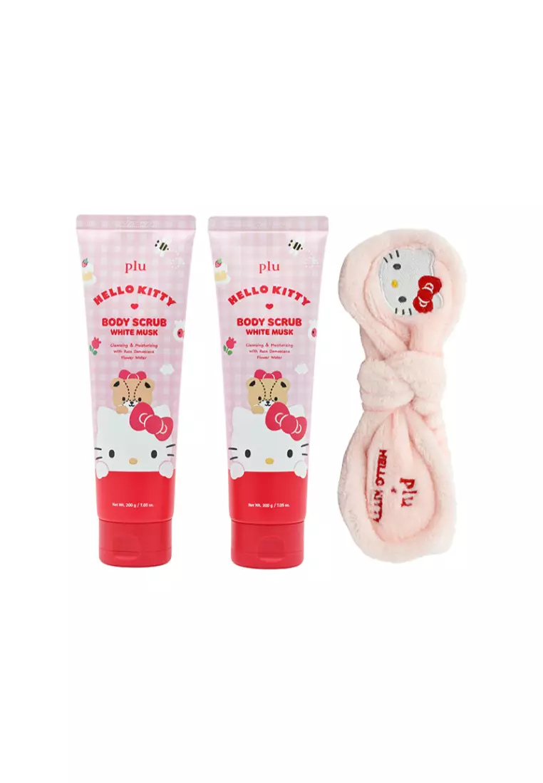 PLU Hello Kitty White Musk Body Scrub Set (3pcs)