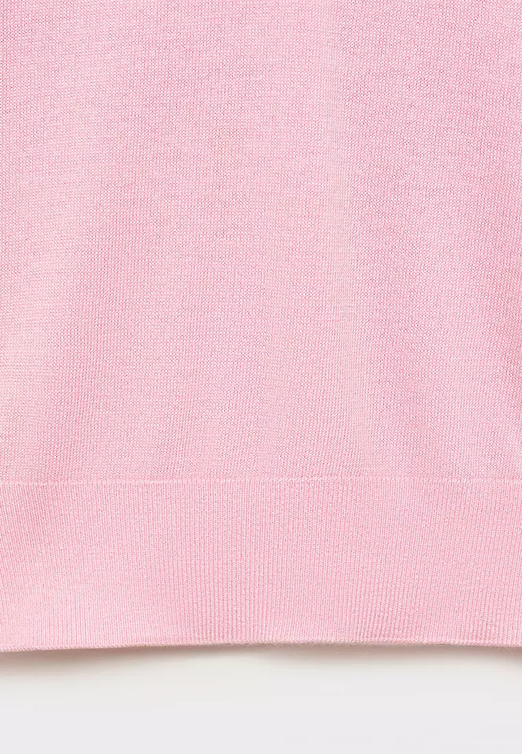 Fine-Knit V-Neck Sweater