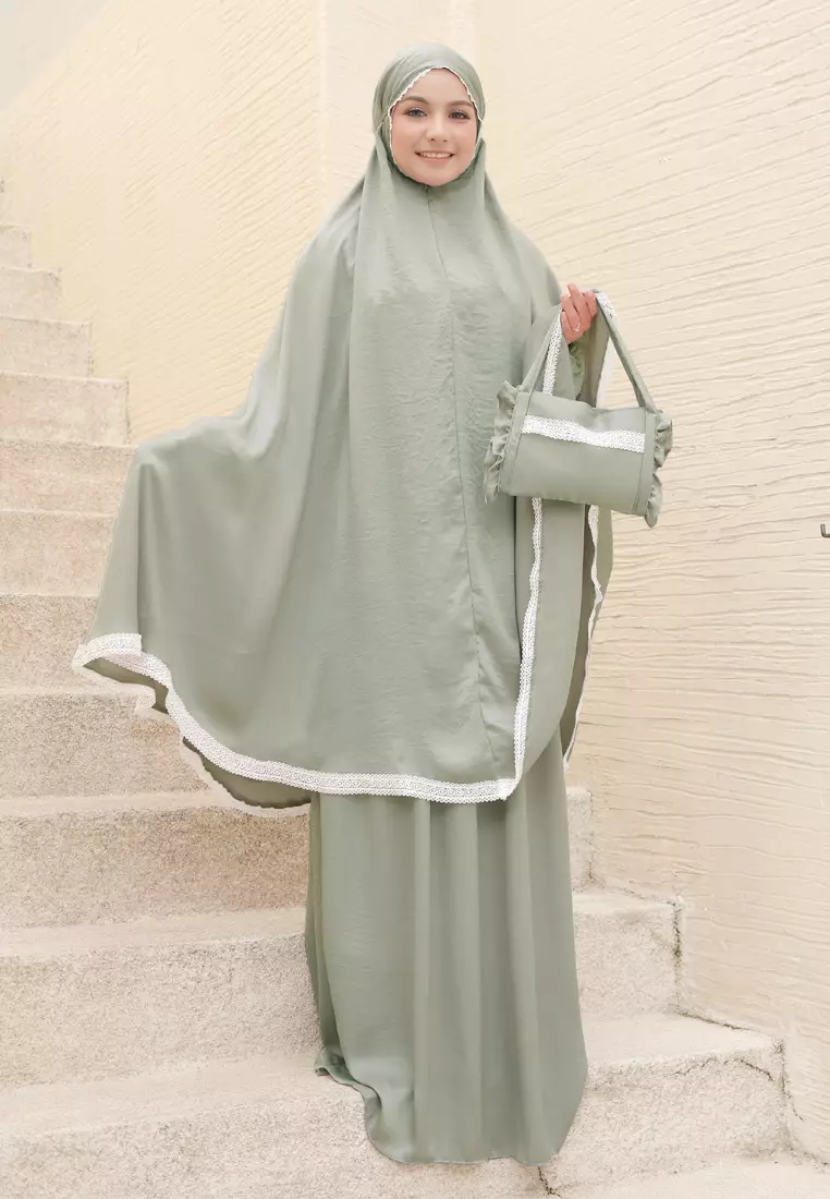 Ataya Prayer Set | Mukena Renda 2in1 - Green Avocado