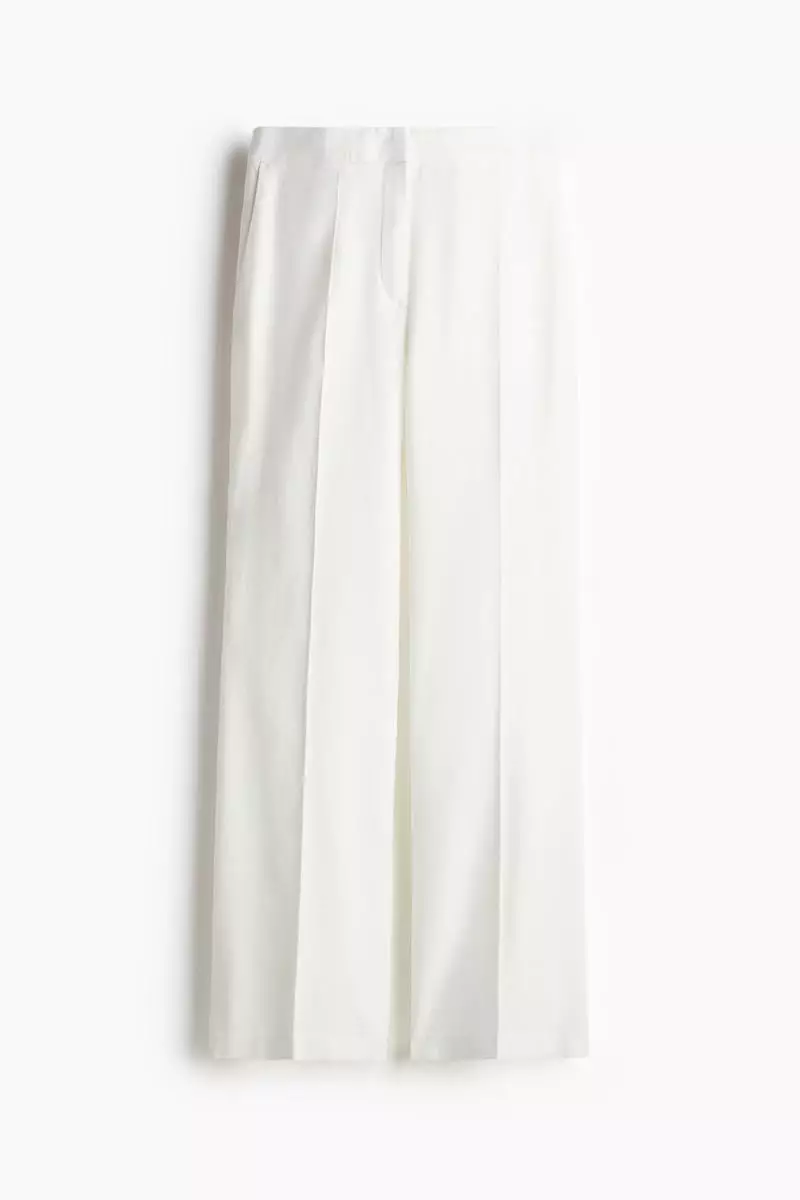 H&M Bootcut linen-blend trousers