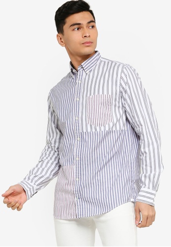 blue striped tommy hilfiger shirt