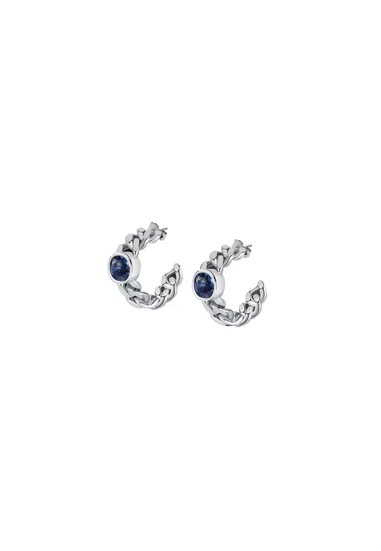 Chiara Ferragni Chain 13mm Women s Blue Stone Earrings J19AUW24