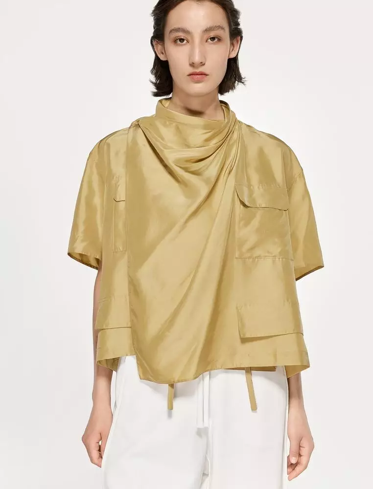 JNBY Women's Silk 3/4-Sleeve Loose Top