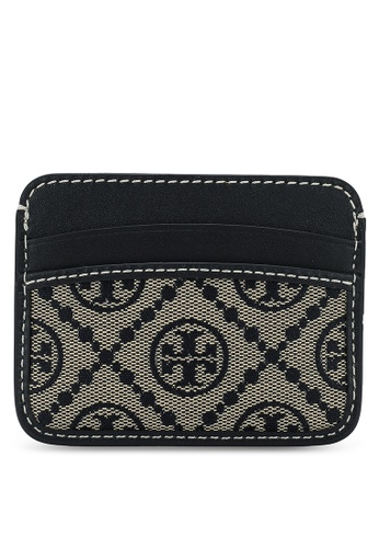 TORY BURCH navy T Monogram Jacquard Card Case (hz) 2A6D6ACD93C72AGS_1