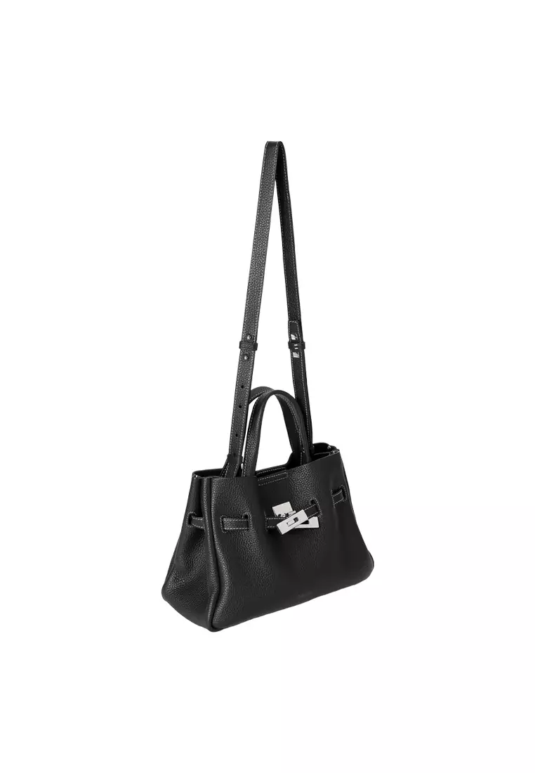 SAOIRSE Belt Soft Structural Shoulder Tote Mini - Black