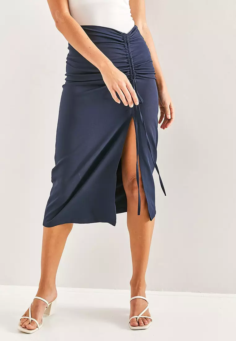 Navy 2025 High Waisted Pencil Skirt Navy Navy Blue Pencil Skirt