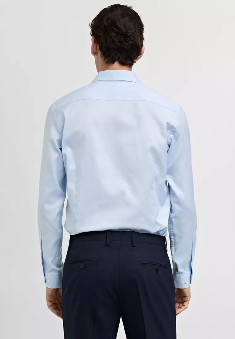 Slim-Fit Cotton Poplin Suit Shirt