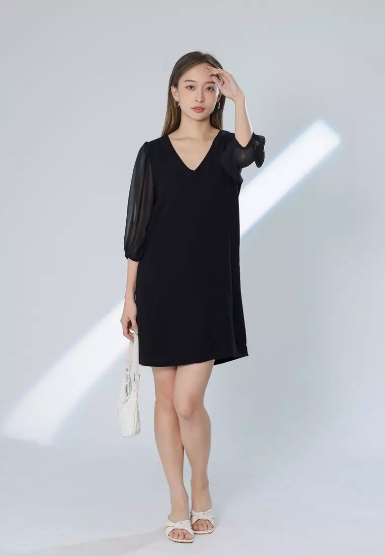 Chiffon shift dress discount