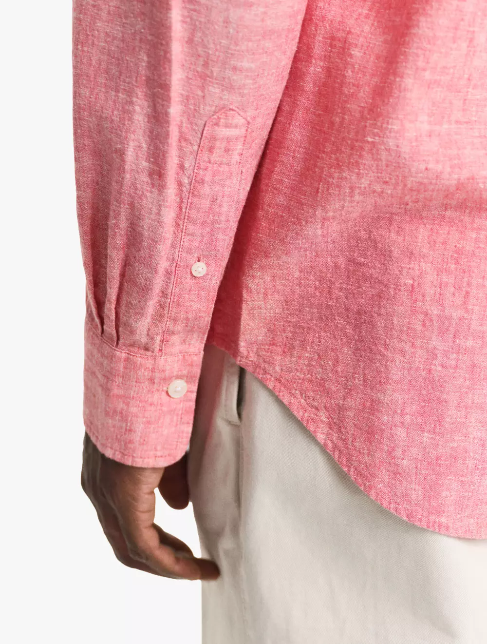 GANT - Pakaian Pria - Reg Cotton Linen Shirt - Brick Red