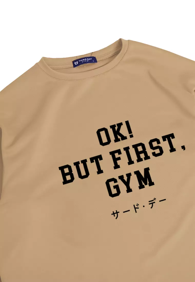 MTP77 kaos oversize gym bahan tebal scuba ok but first gym khaki