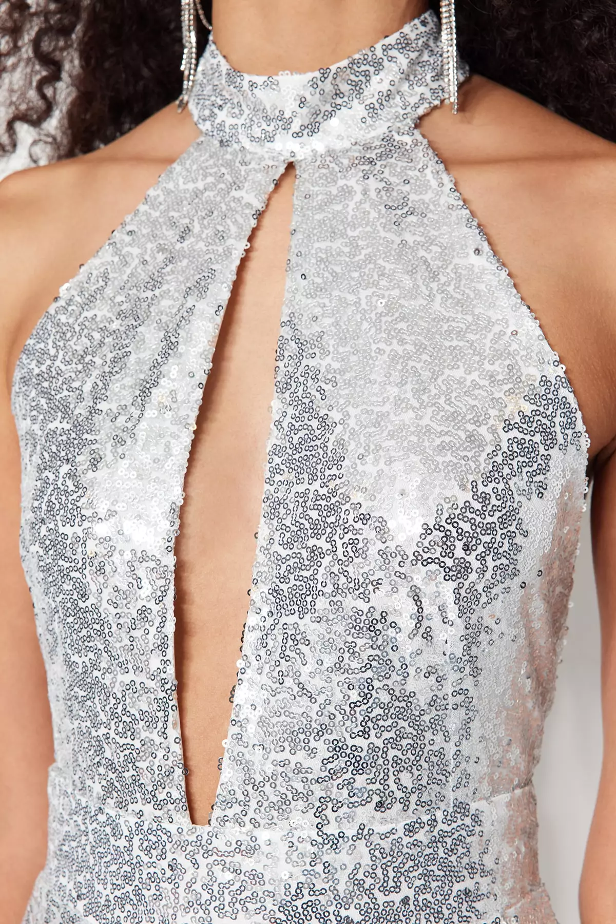 Double Breasted Evening Dress with Window/Cut Out Detail