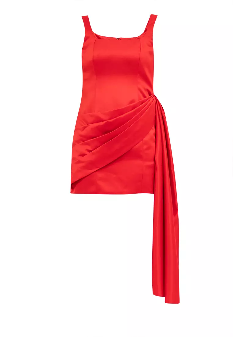 Kingsley Squareneck Satin Mini Dress