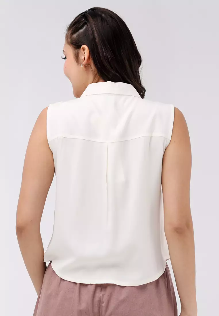 Single Twill Woven Sleeveless Blouse