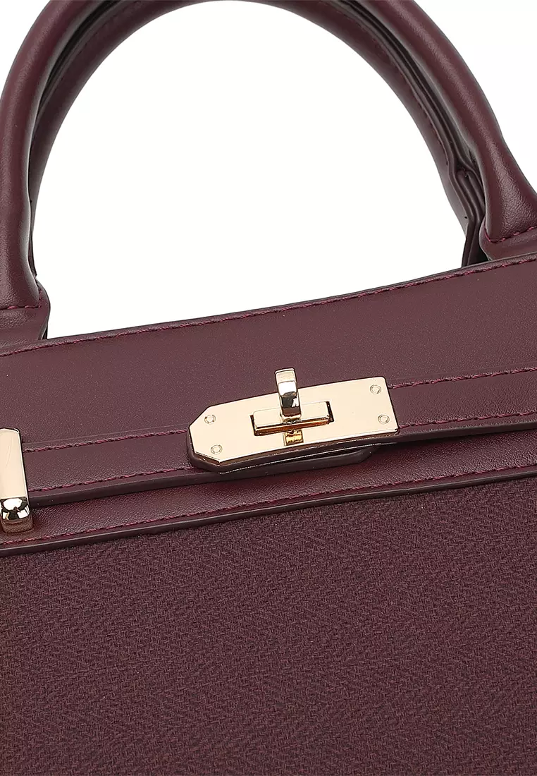 Women's Top Handle Bag / Sling Bag / Crossbody Bag / Shoulder Bag - Maroon