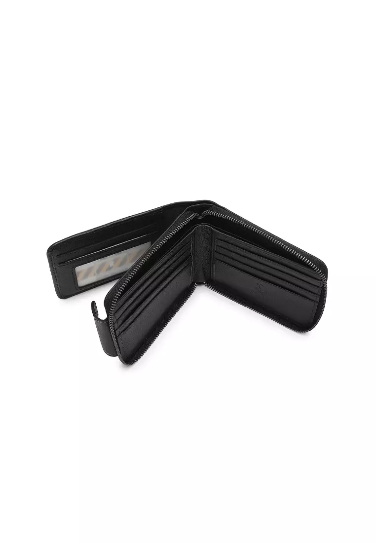 Men's Genuine Leather RFID Blocking Fortune Wallet (Genuine 皮具錢包) - 黑色