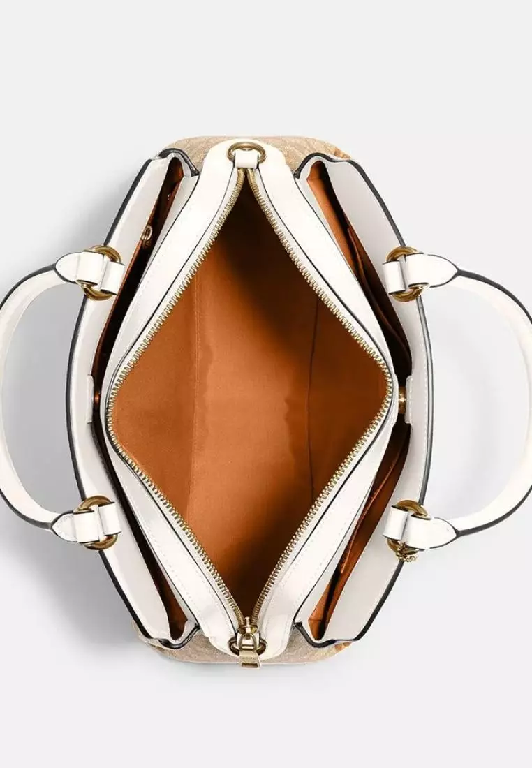 Coach Lillie Carryall In Signature Canvas Light Khaki Chalk