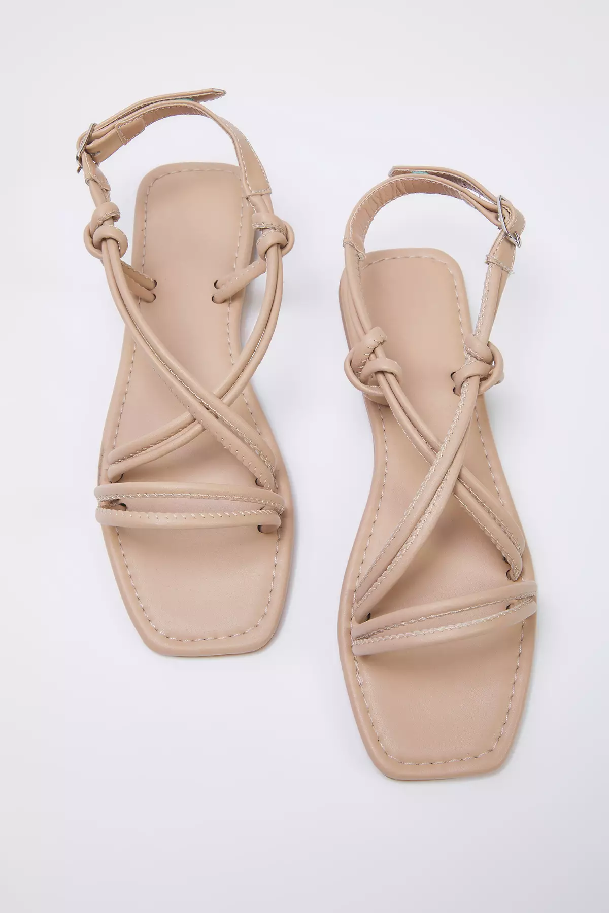 Nude Ankle Strap Thin Band Women's Sandals Takss25Sd00047