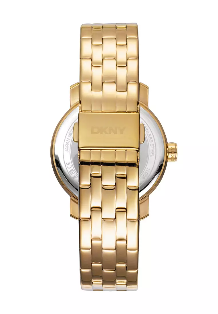 DKNY Chambers Maxi Gold Stainless Steel Analog Quartz Watch For Women DK1L053M0025