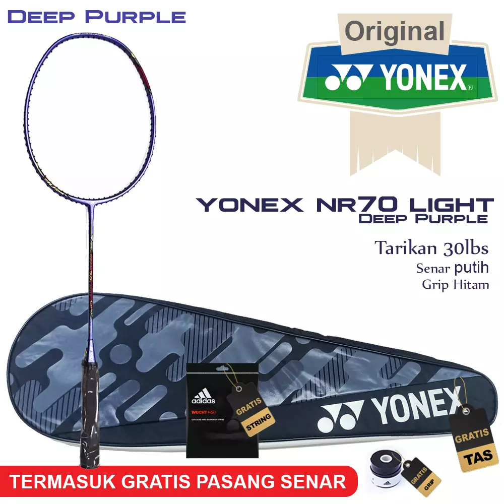 Raket Badminton Yonex NR70 Light Deep Purple 100% Original