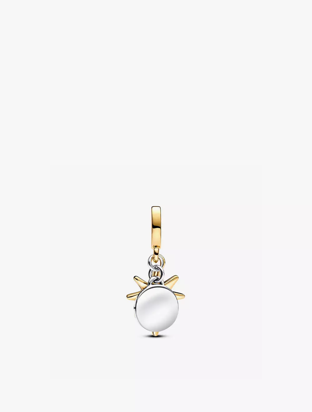 Engravable nothern star sterling silver and 14k gold plated double dangle with 0.016 ct TW G-I VS2+ round brilliant lab-grown diamond