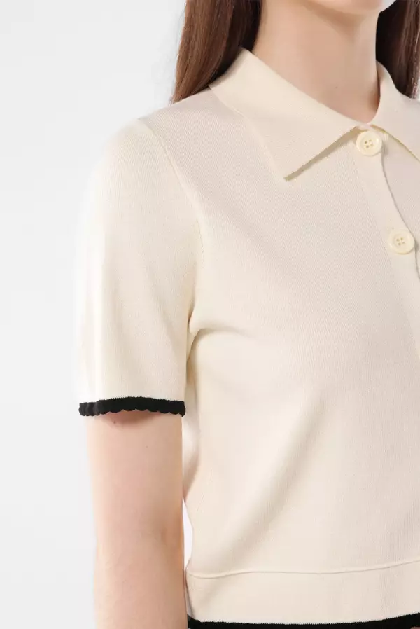 MINIMAL - Ranisyme - Atasan Rajut Crop - White Colour White