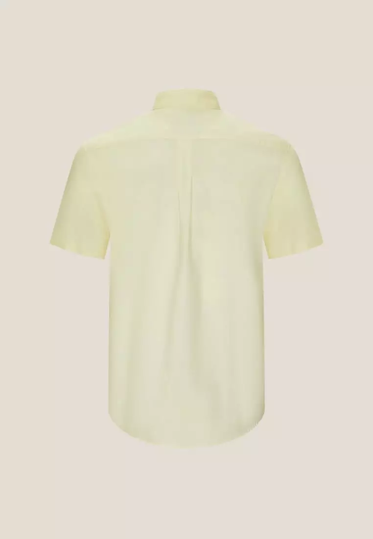 G2000 Wrinkle Free Oxford Stand Collar Smart Fit Short Sleeve Casual Shirt with Logo