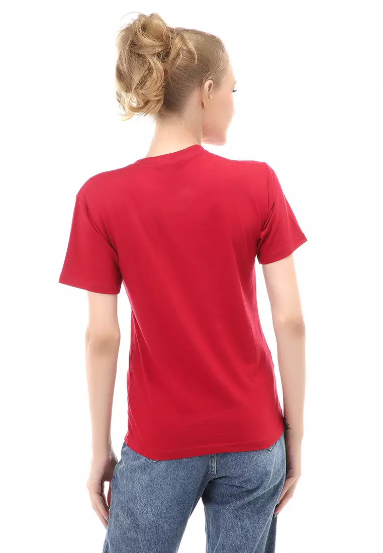 Genevie Kaos Kasual Wanita Why Didn't You Tell Anyone Material Cotton Combed ORIGINAL - Maroon