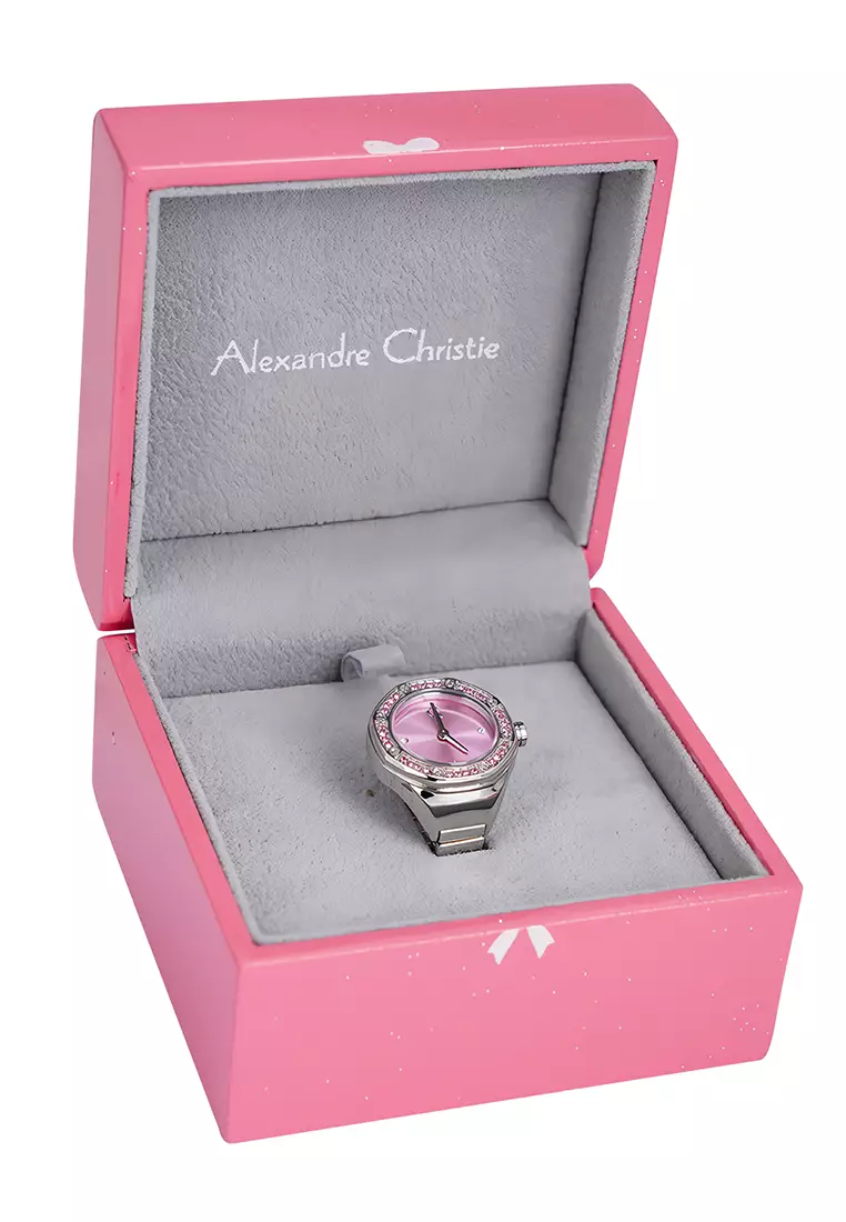 Jam Tangan Ring Wanita Alexandre Christie AC 2B06 LHBSSPN - Pink Dial - Stainless Steel