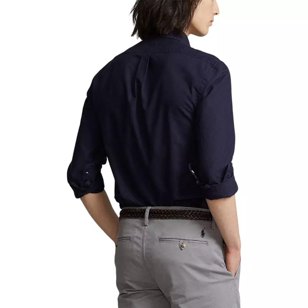 Garment-Dyed Oxford Slim Fit Button Down Shirt Navy