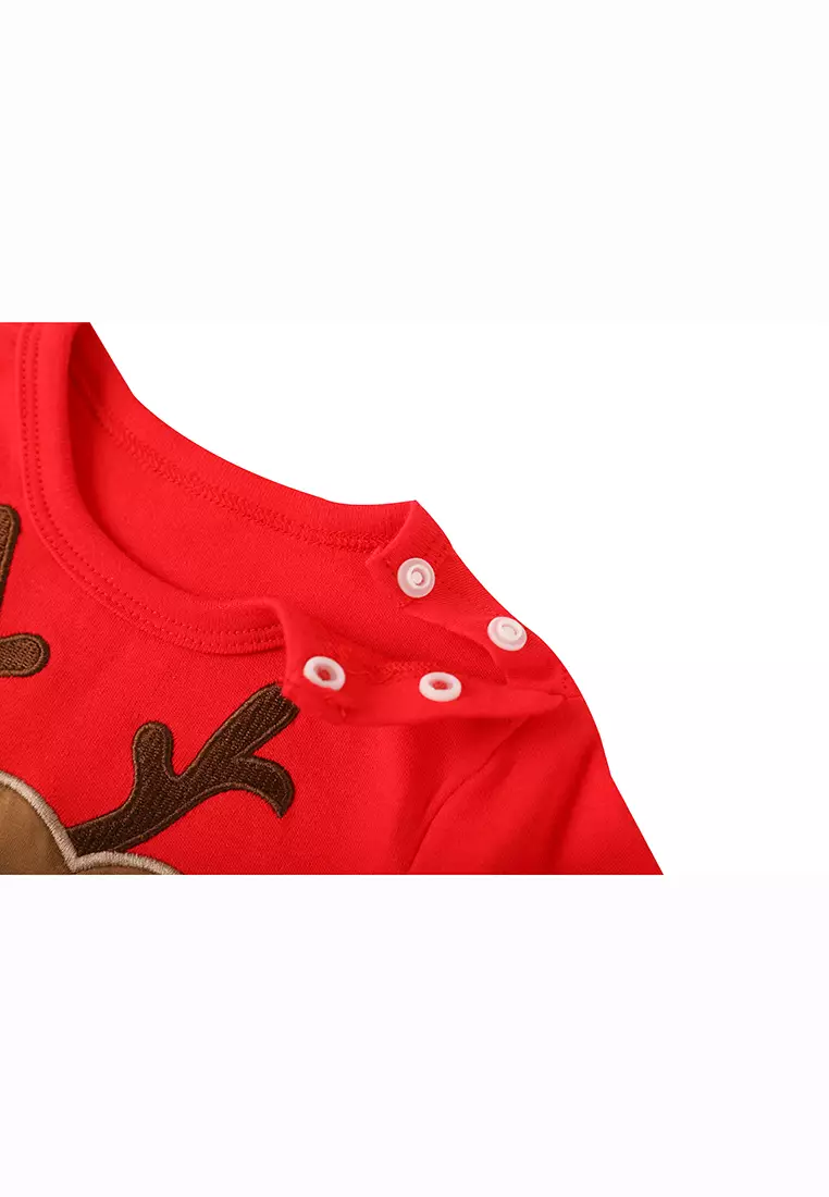 Baby Christmas Outfit Reindeer Long Sleeve All In One Jumpsuit