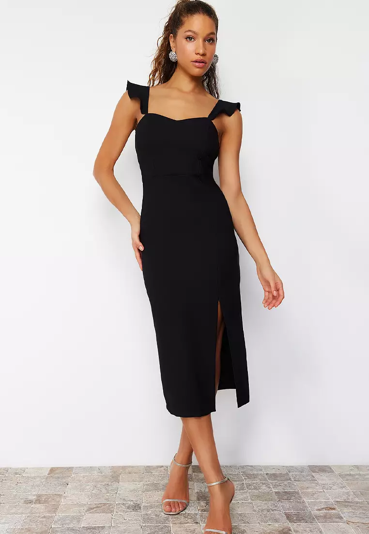Straight Midi Fitted Dress