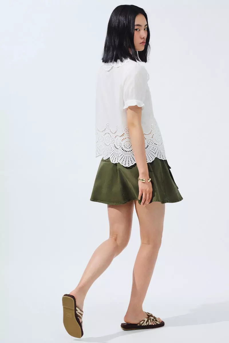 Broderie anglaise cotton blouse