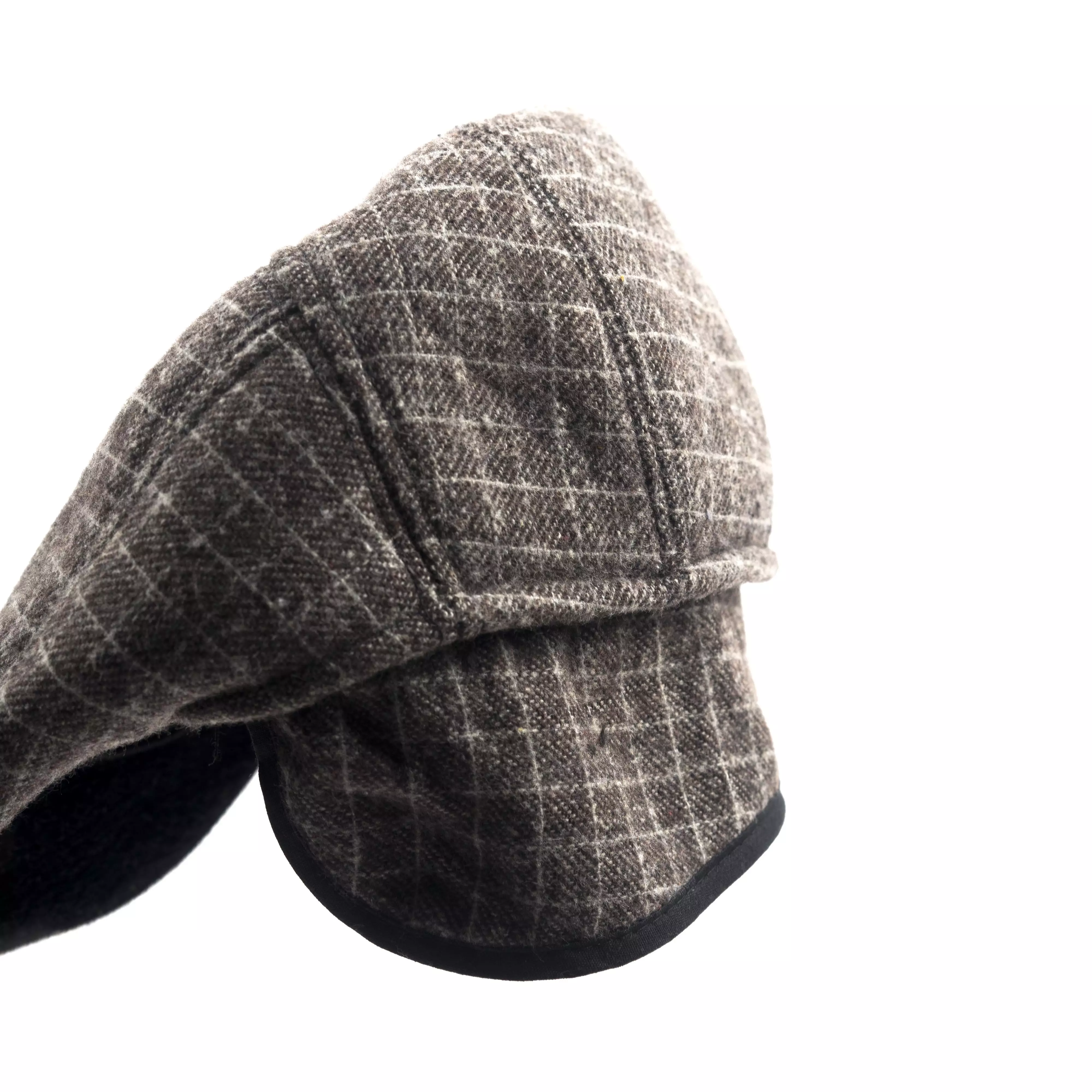 Houseofcuff Topi Painter Baret Hat Flatcap Button Line Dark Brown