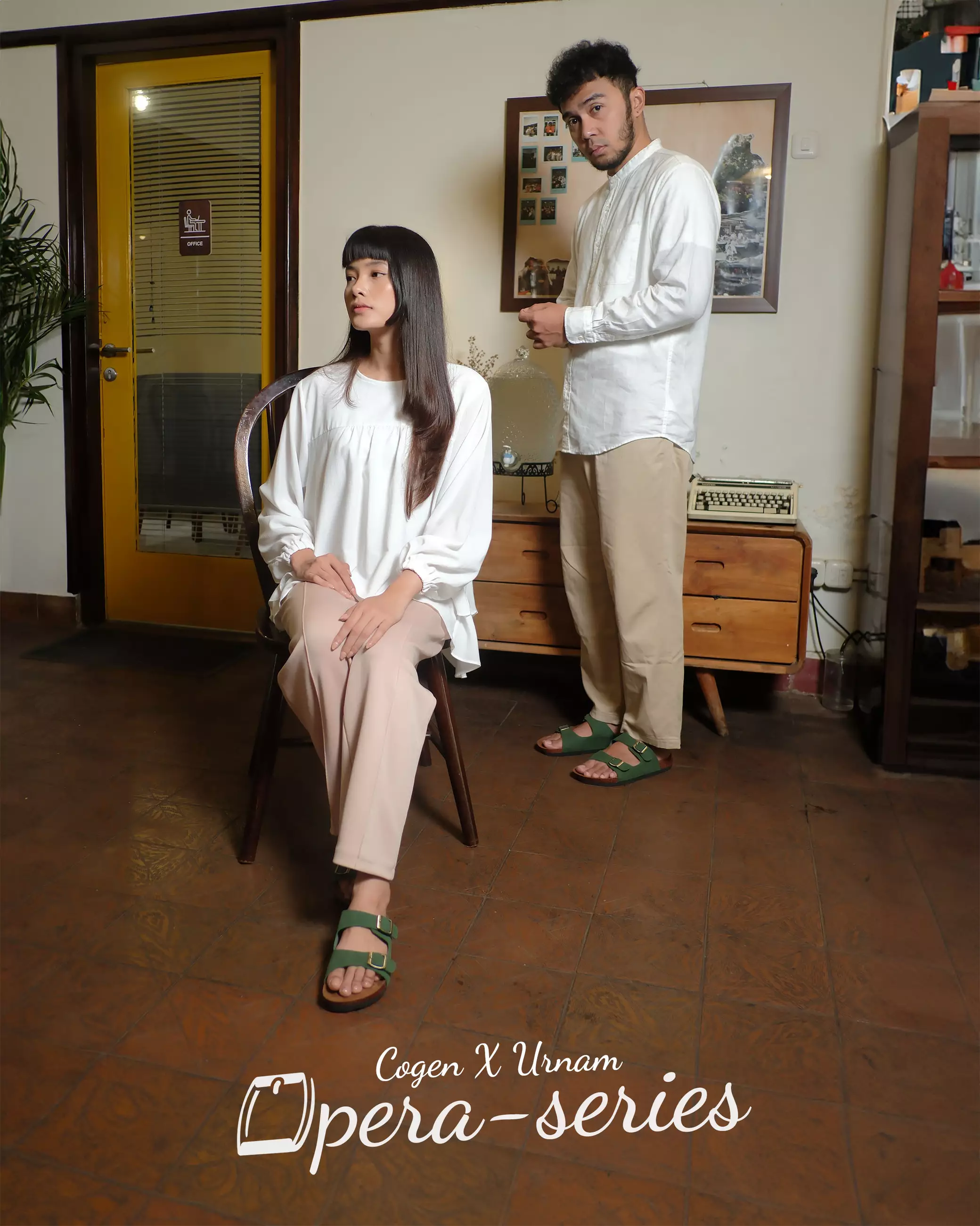 Urnam Sandal Slop Wanita Flat Kasual Nyaman - Green