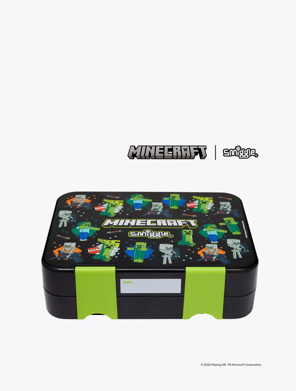 Smiggle Minecraft Large Happy Bento Lunchbox Black - IGL449502BLK - Black