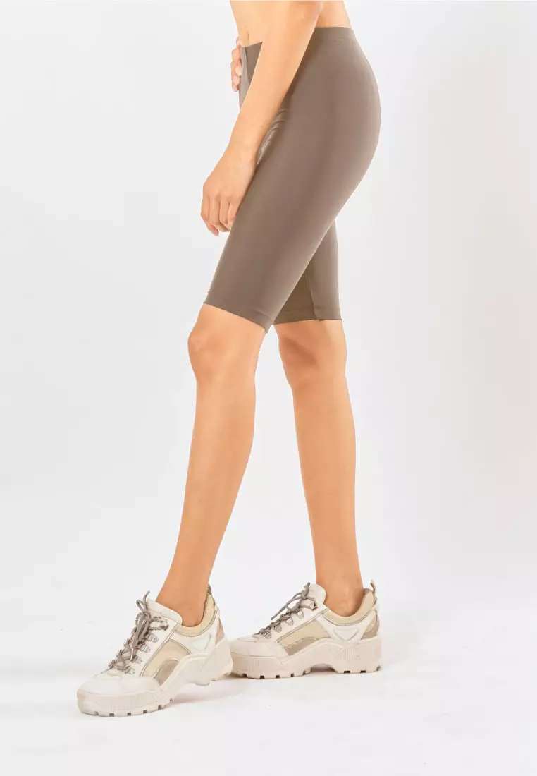 Women Biker Pants Nylon - Mocha