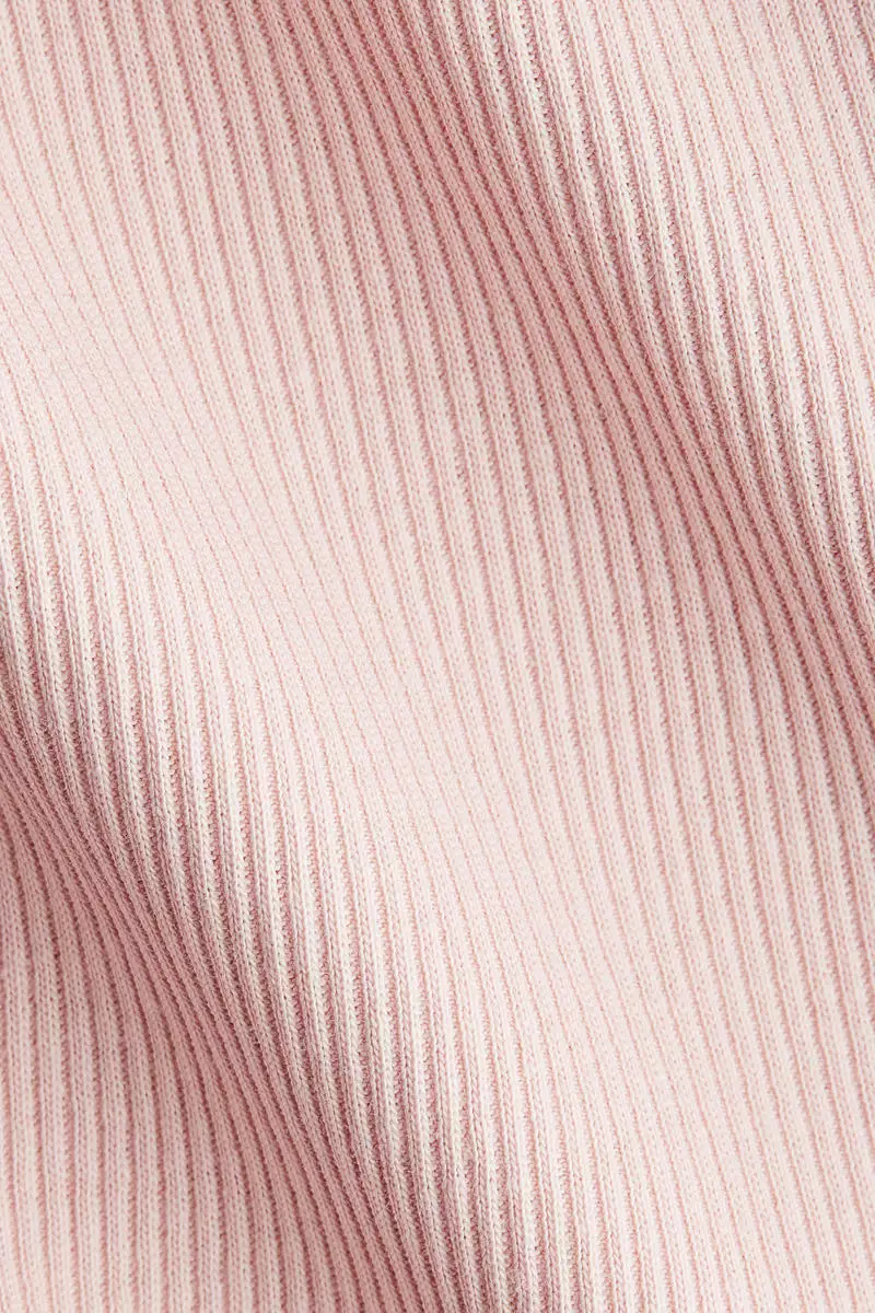Rib-knit frill dress