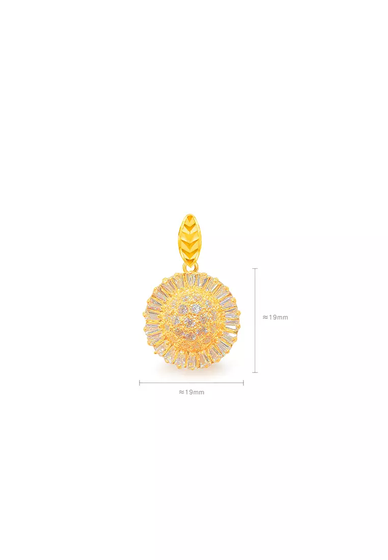 375/9K Gold Sunflower Pendant B47 (L Size)