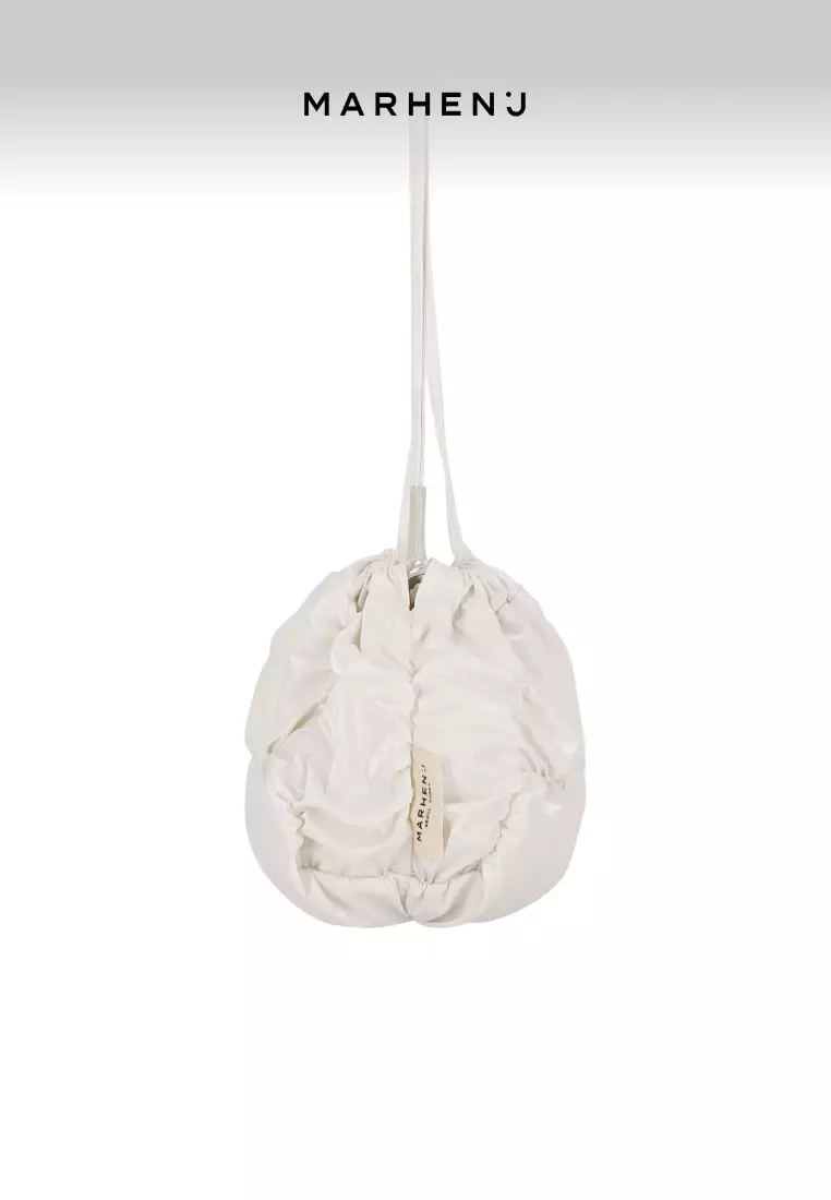 POPCORN BALL Nylon Crossbody Bag Cream White