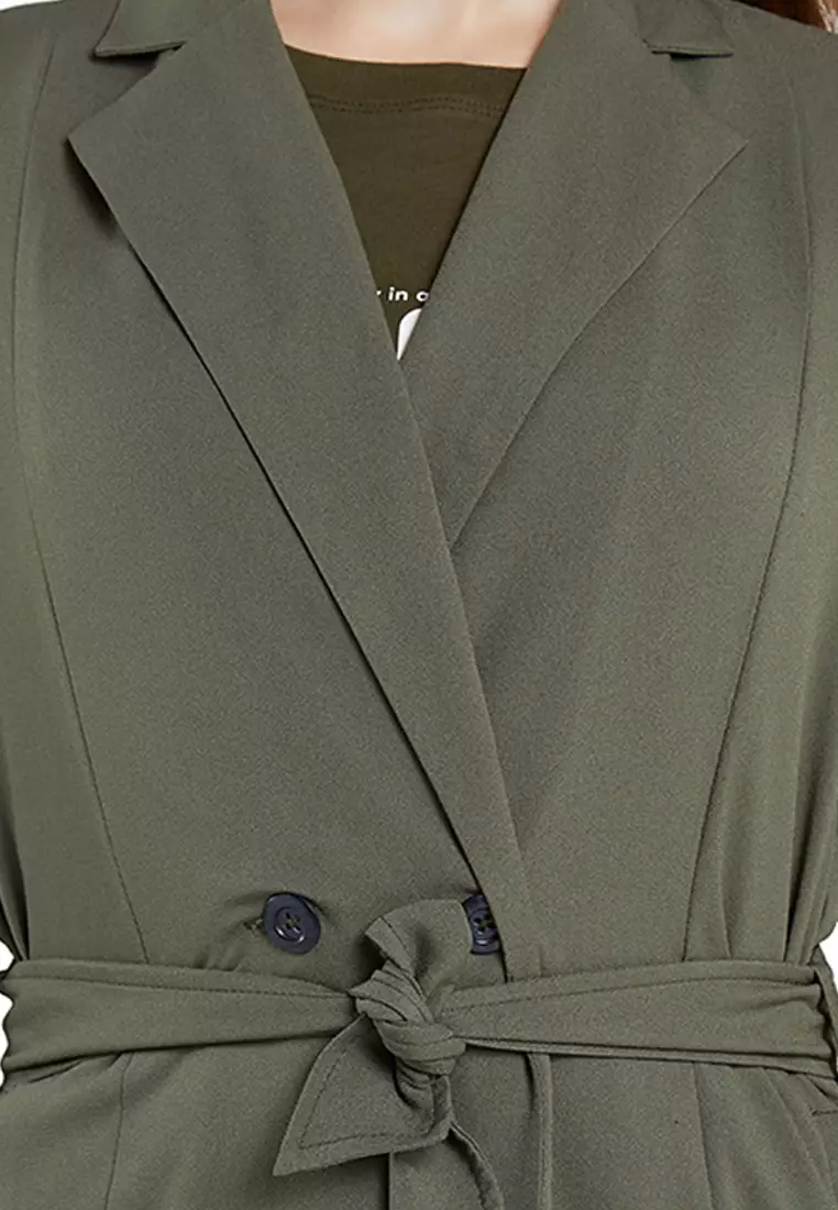 Outer Lengan Panjang Dengan Tali Pinggang C324J06