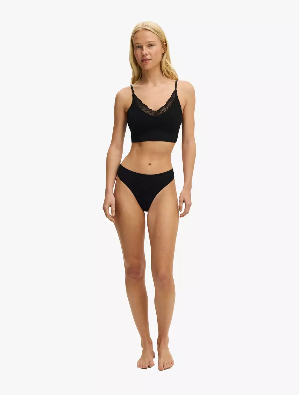 COTTON ON BODY - UNDERWEAR & PAKAIAN TIDUR - SEAMLESS LONGLINE LACE TRIM BRALETTE