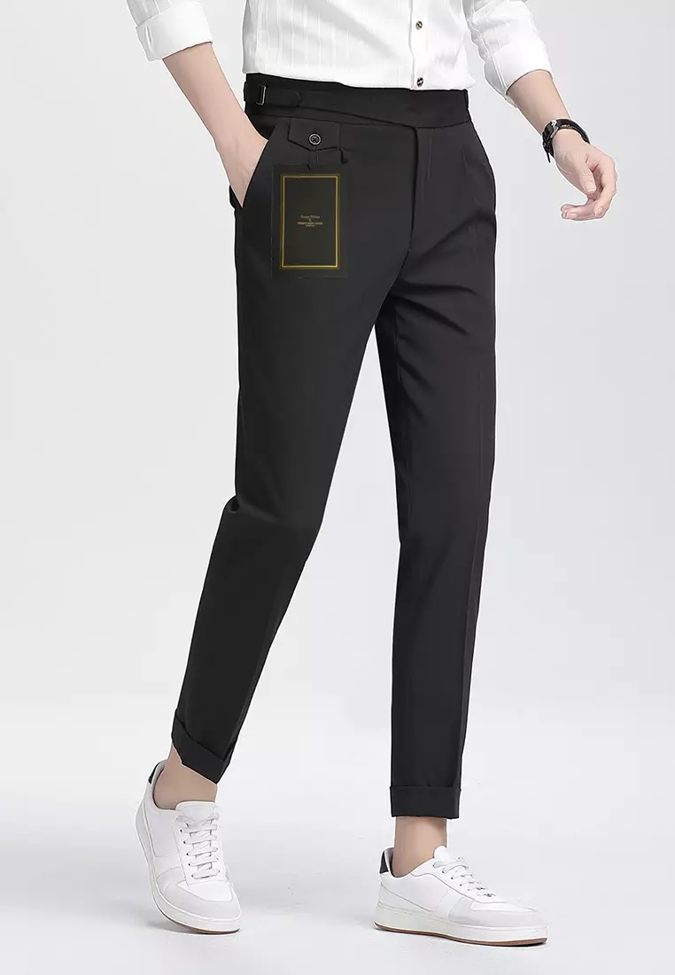 Thin Slim Fit Cropped Suit Pants DF1002A