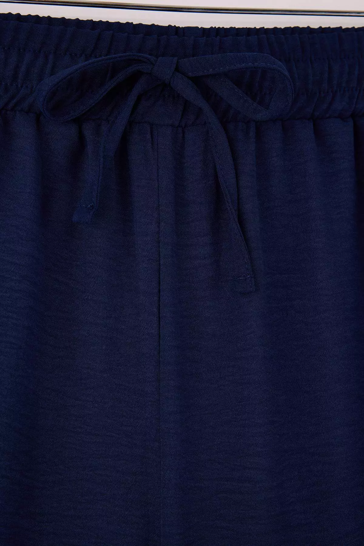 Navy Blue Wide Leg Wide Leg Woven Trousers Tctss22Pl0240