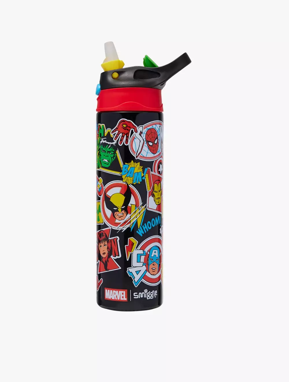 Smiggle Marvel Insulated Stainless Steel Drink Bottle With Flip Spout 520Ml - IGL457719BLK