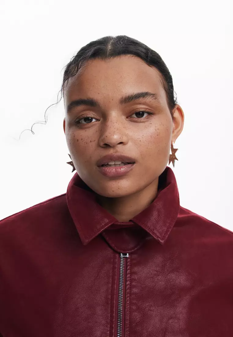 Shiny faux leather jacket