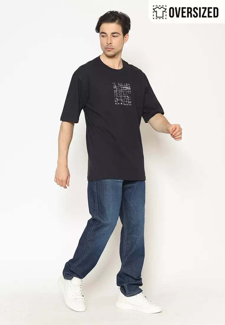 POLICE T-Shirt Cotton Oversized Pria 2079260011