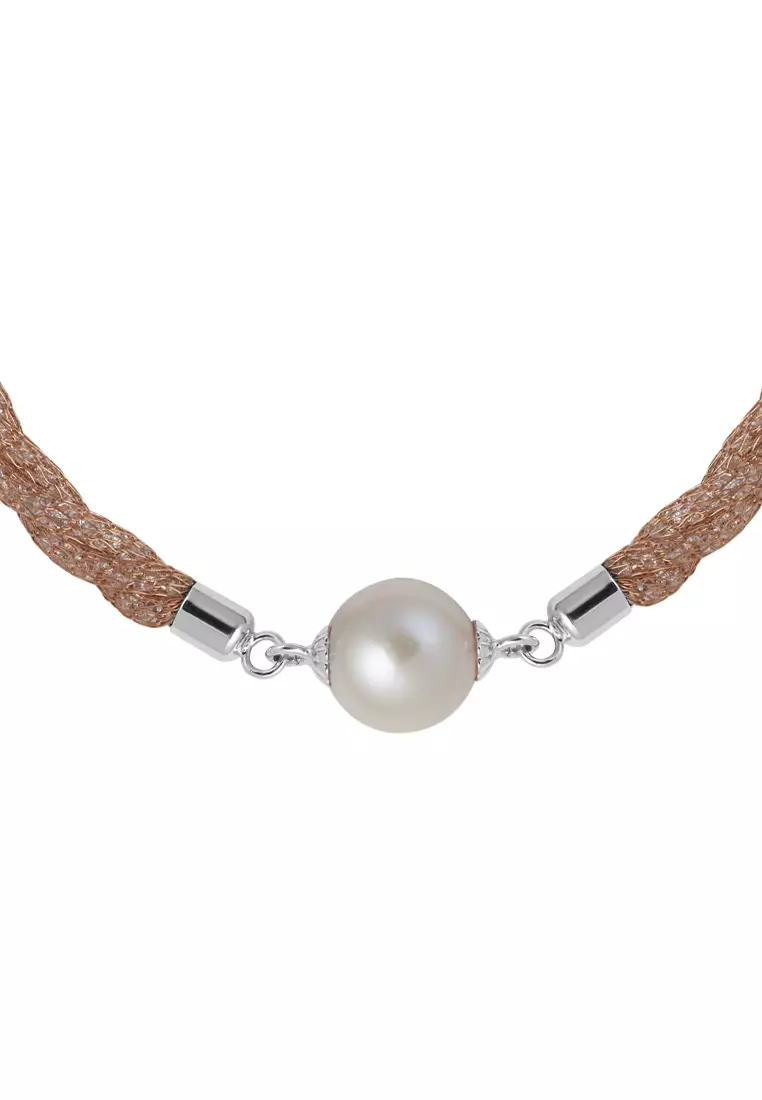 GOLDHEART Sterling Grace Pearl Bracelet, Twisted Rose