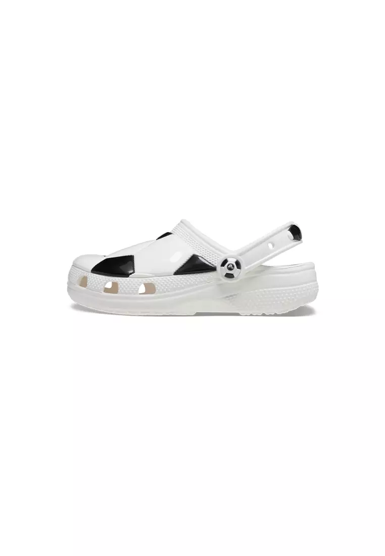 Kids' Classic Soccer Ball Clog in White Black