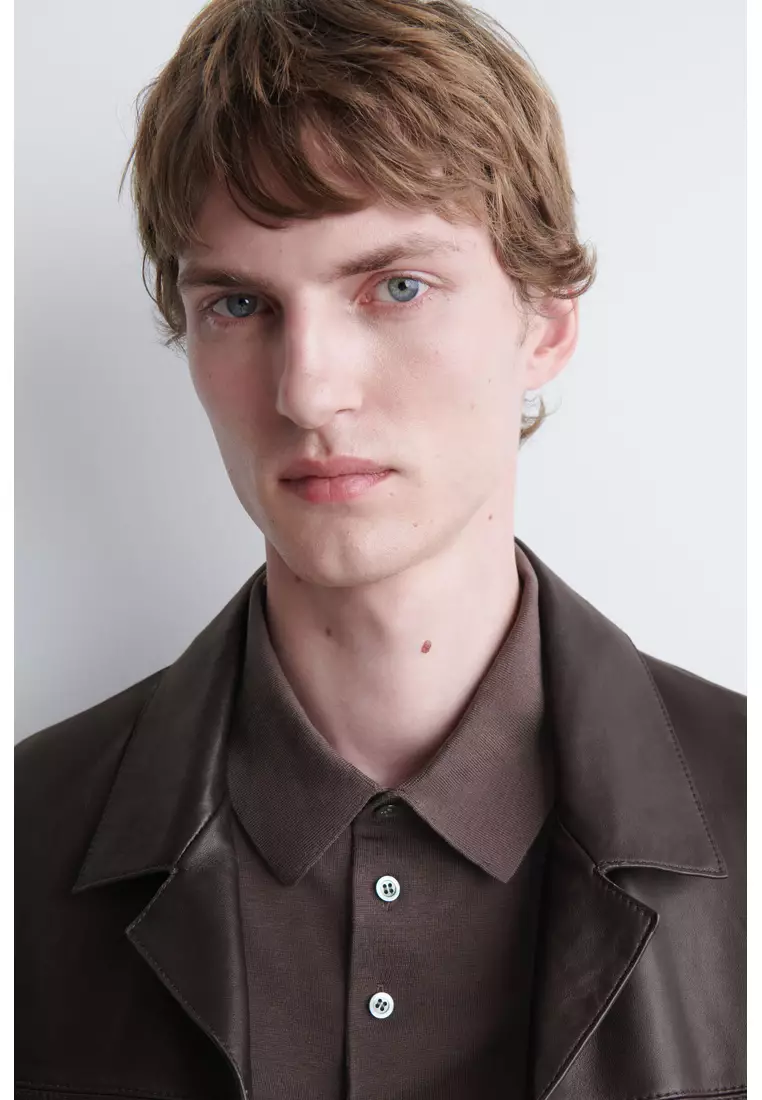 SLIM KNITTED SILK POLO SHIRT